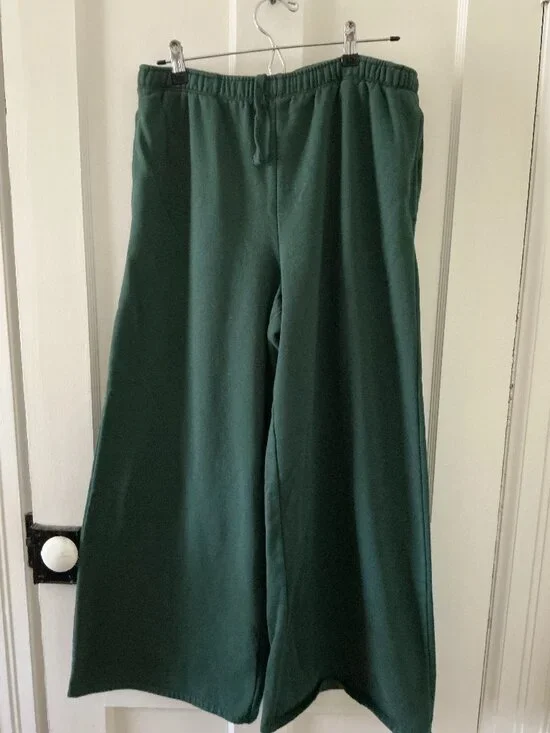 GAP VintageSoft Baggy Wide-Leg Sweatpants, green (M) - Picture 1 of 4